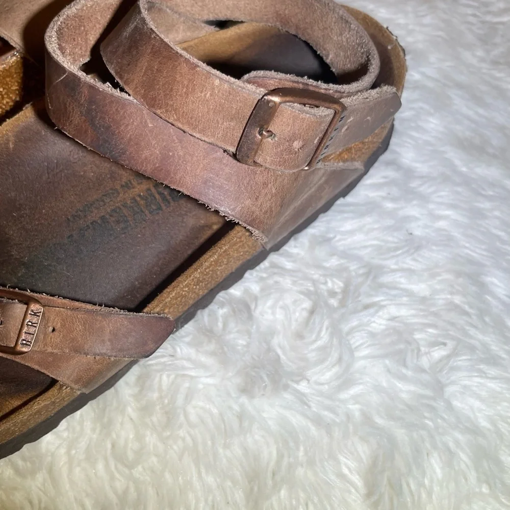 Birkenstock Tara Habana women’s brown Leather Strappy Sandals size 6 - Picture 6 of 7